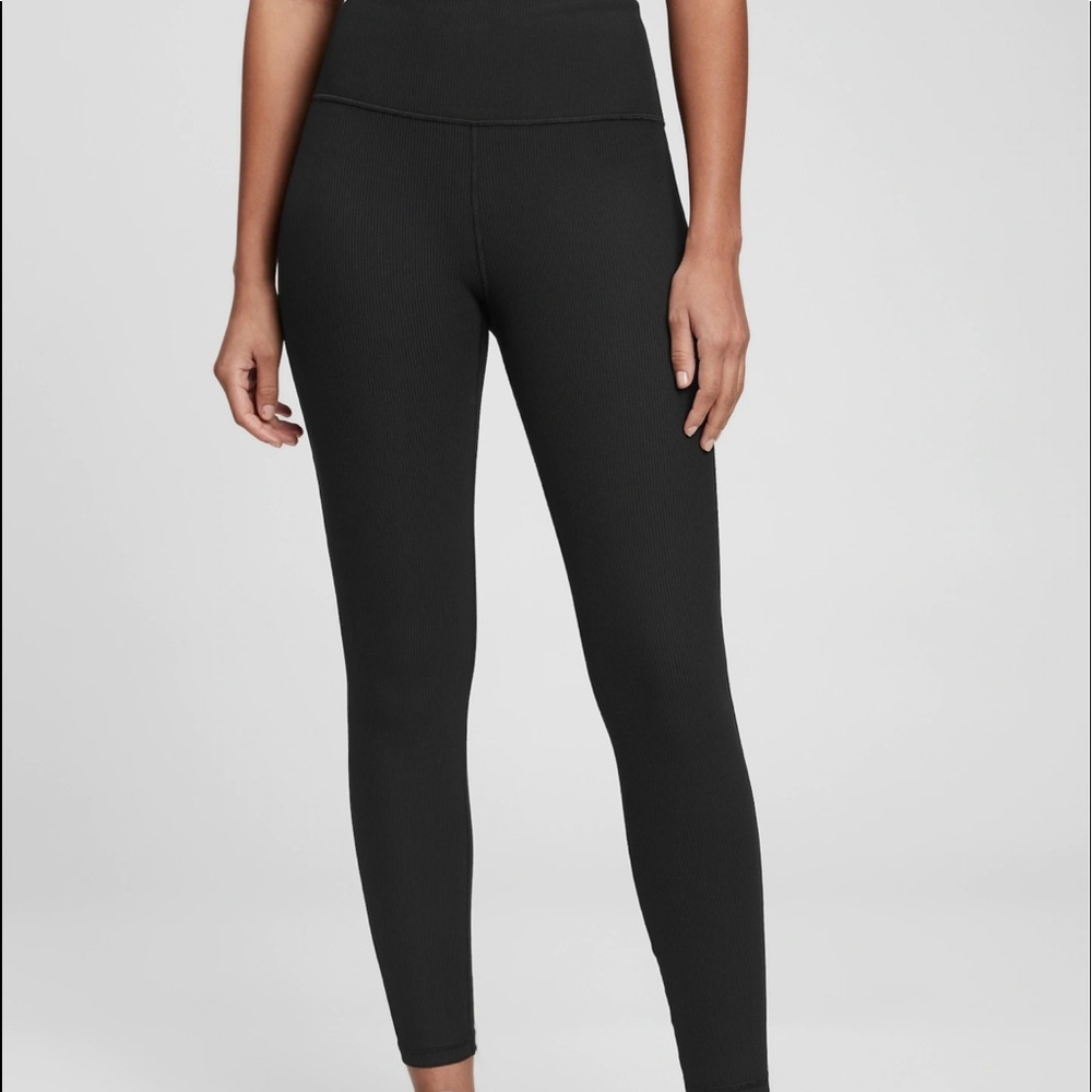 GapFit High Rise Blackout Ribbed Full Length Leggings - Picture 2 of 5